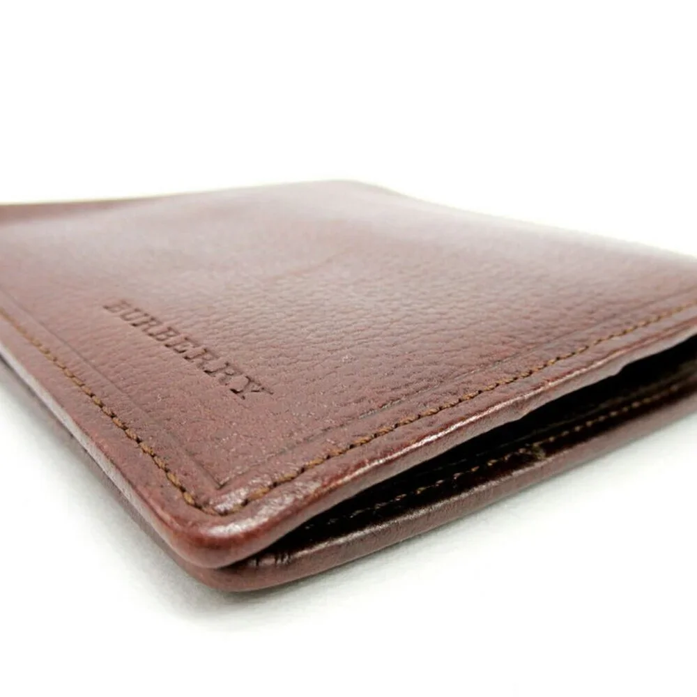 AUTH Burberry Two Folded Wallet Leather